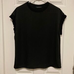 *Decker Black Boxy Short Sleeve Blouse